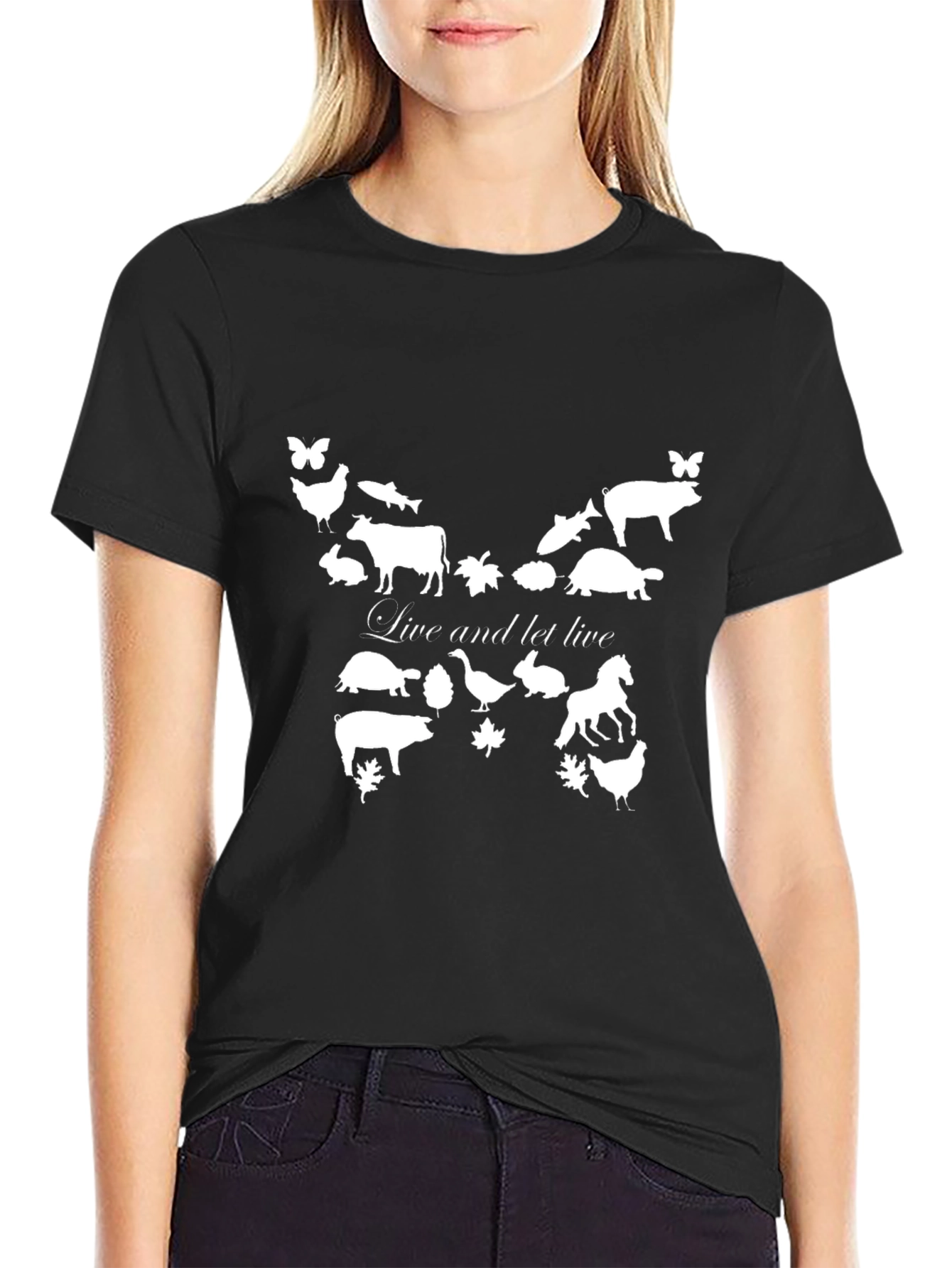 Live and Let Live Vegan Graphic Tee - Black