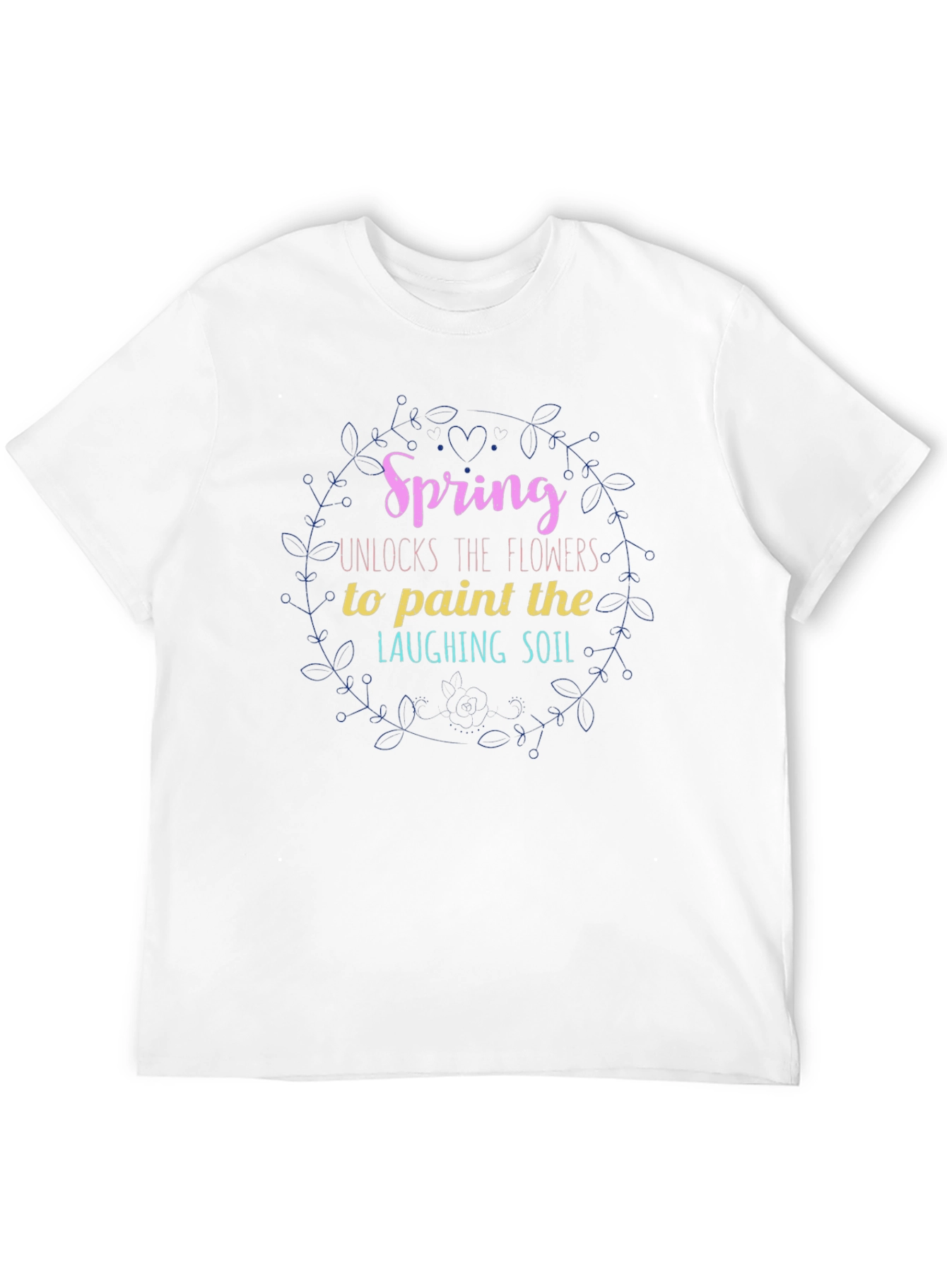 Spring Flowers Graphic Tee - Mens Black T-Shirt