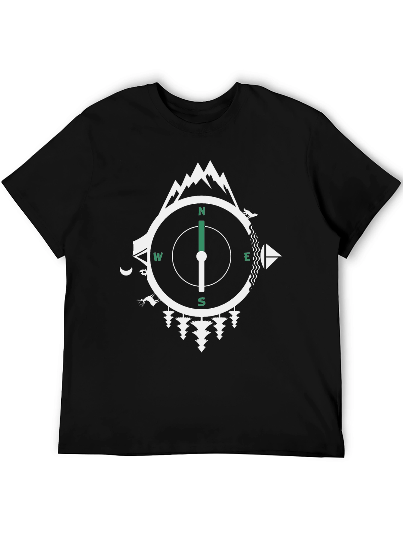 Adventure Compass Graphic Tee - Black