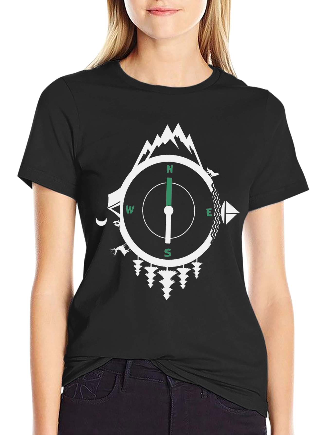 Adventure Compass Graphic Tee - Black
