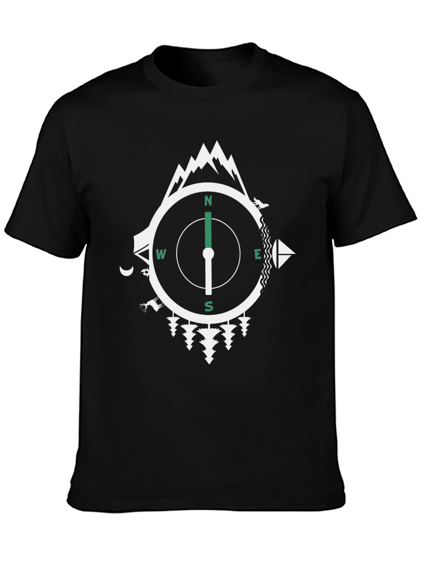 Adventure Compass Graphic Tee - Black