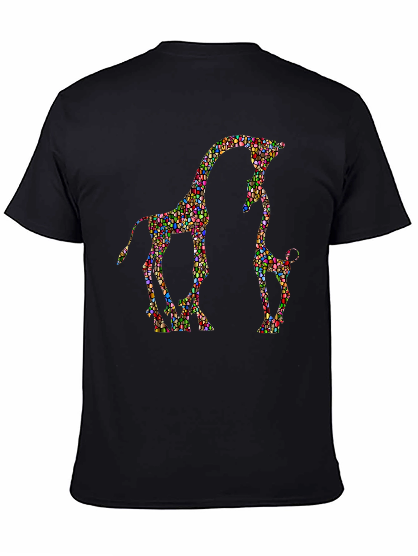 Giraffe Family Mosaic Graphic T-Shirt