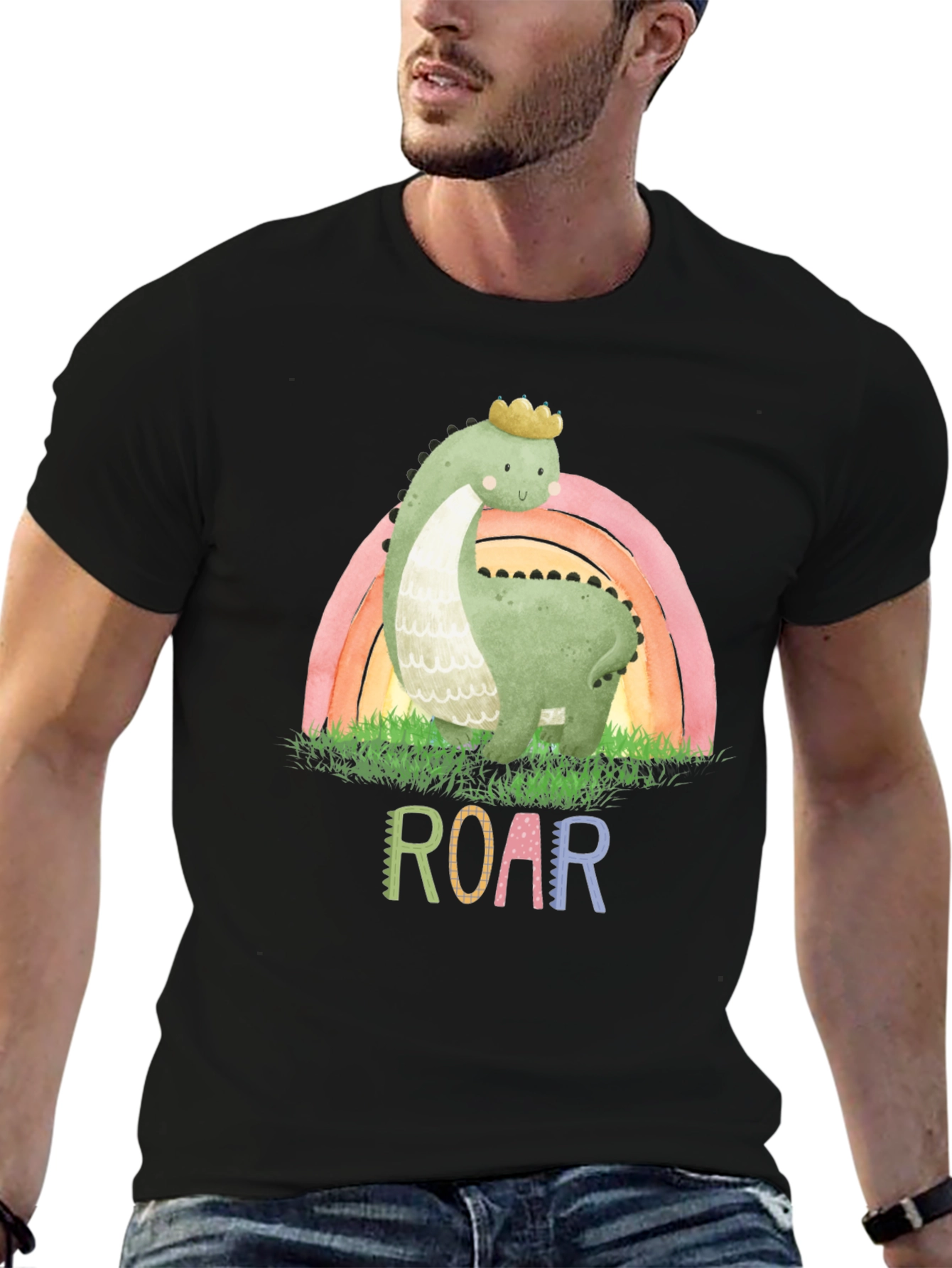 Cute Dinosaur T-Shirt - Rainbow Brontosaurus