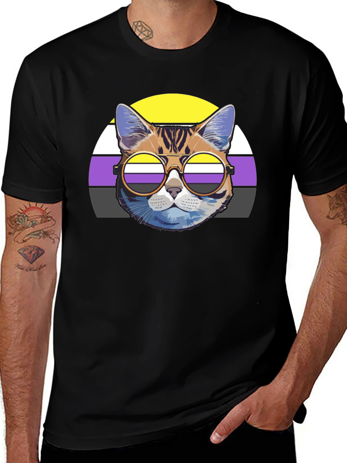 Nonbinary Cat Pride T-Shirt