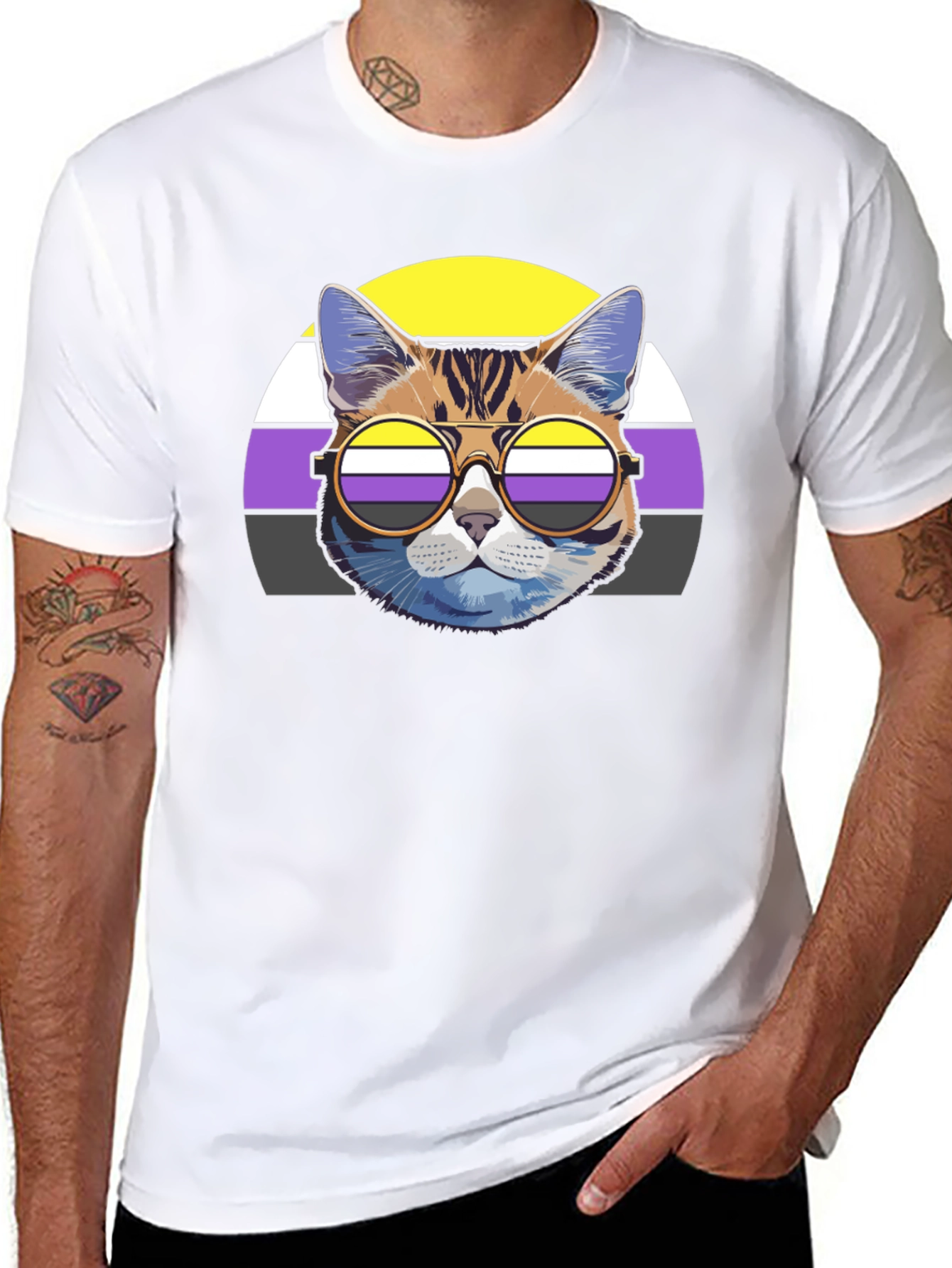 Nonbinary Cat Pride T-Shirt