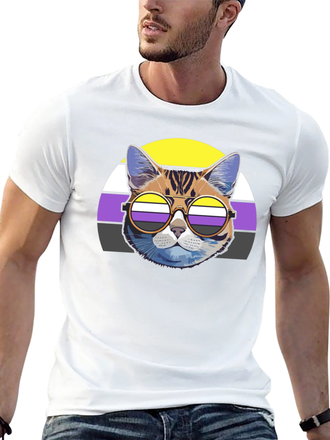 Nonbinary Cat Pride T-Shirt