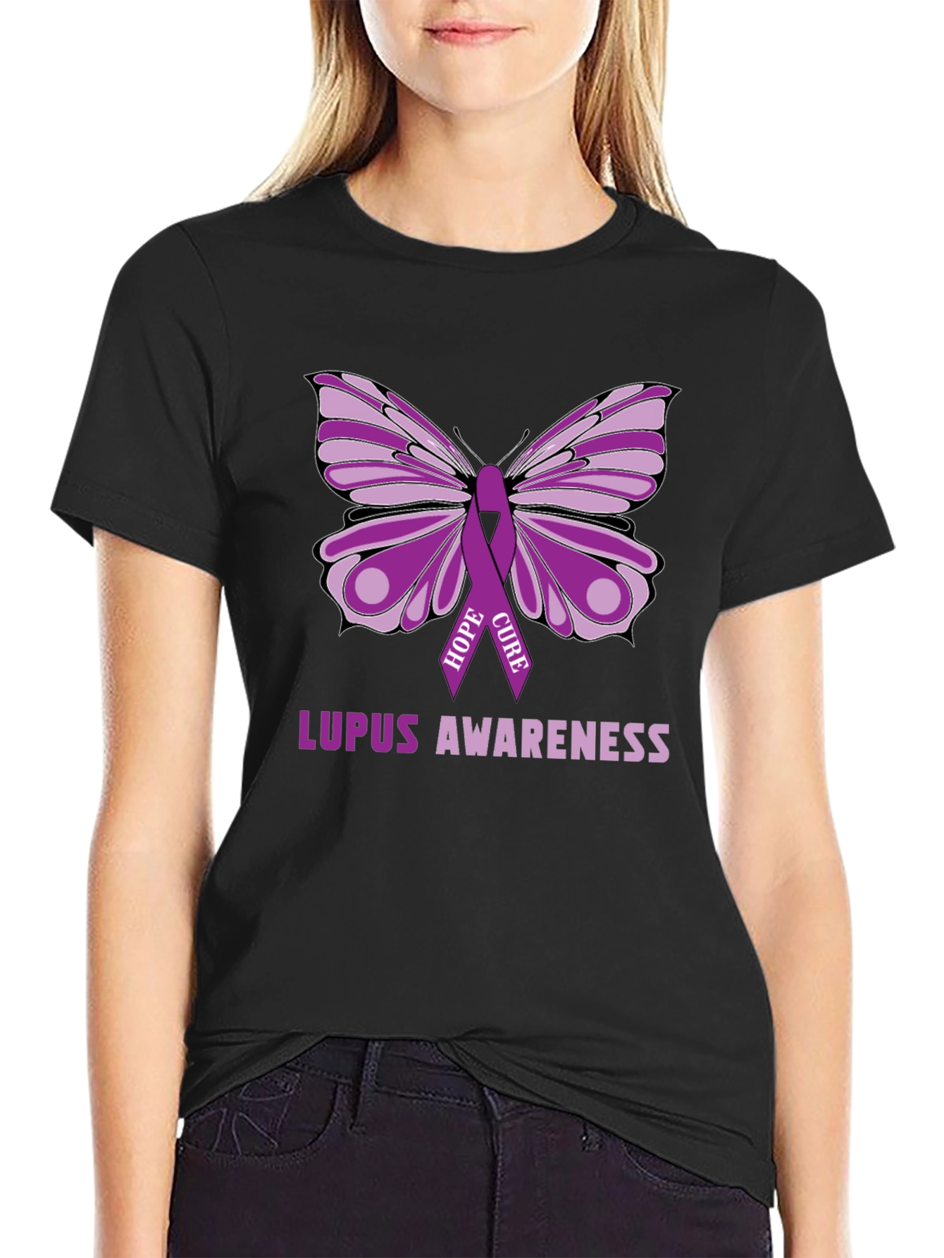 Lupus Awareness Butterfly Ribbon T-Shirt