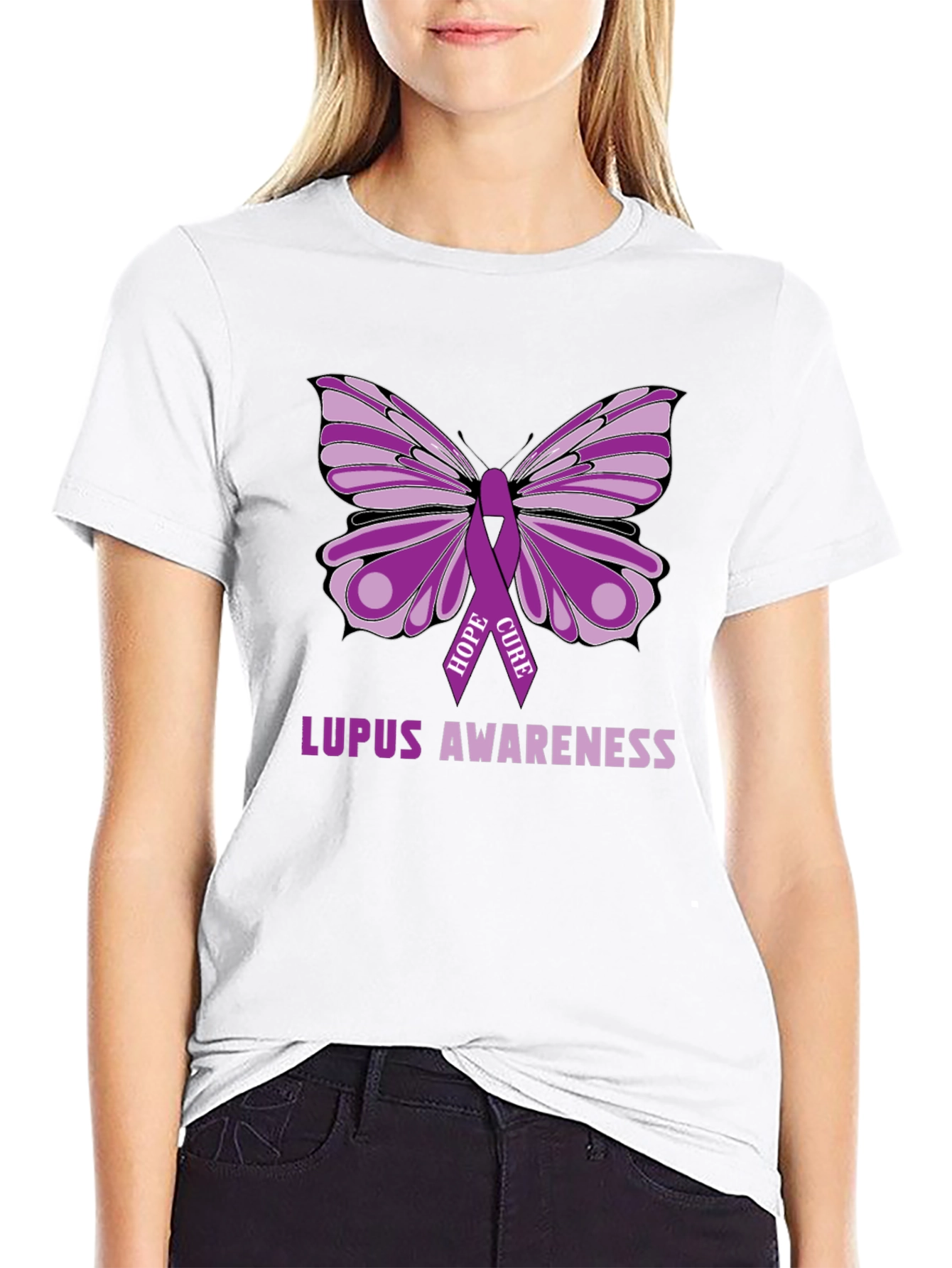 Lupus Awareness Butterfly Ribbon T-Shirt