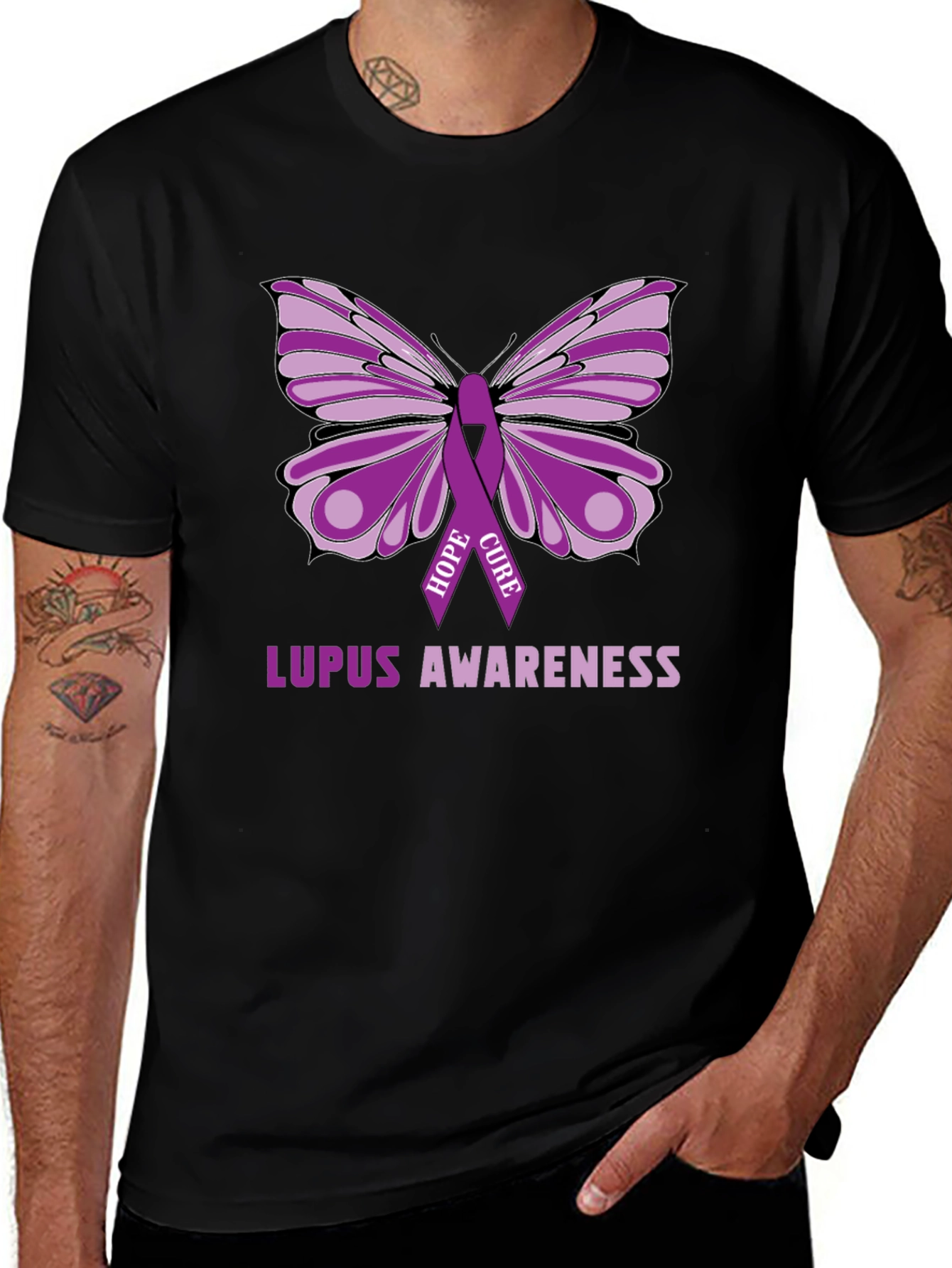 Lupus Awareness Butterfly Ribbon T-Shirt