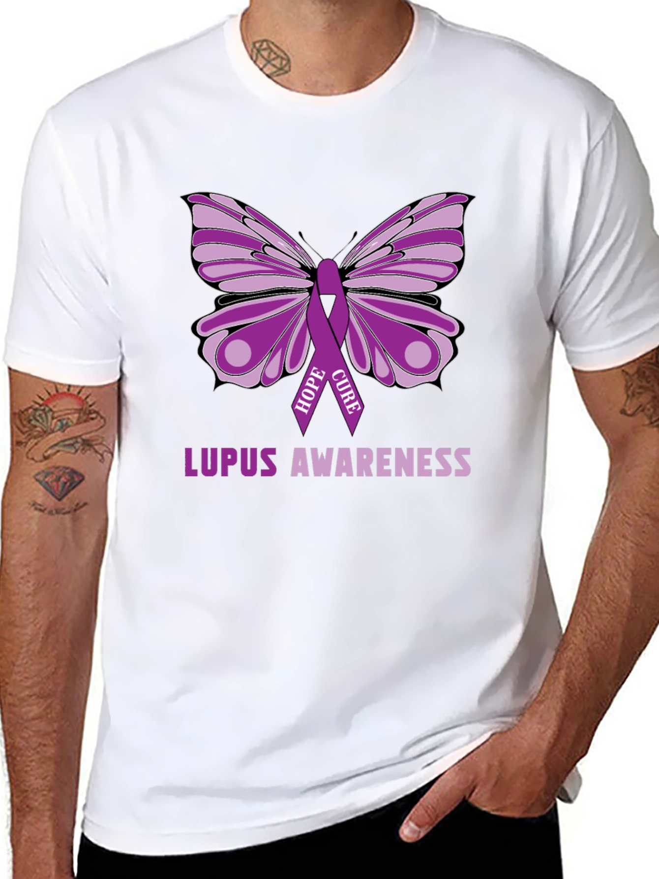 Lupus Awareness Butterfly Ribbon T-Shirt