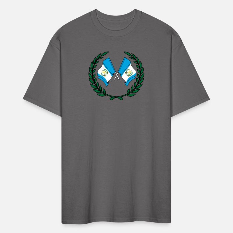 Flags Guatemala in laurel wreath