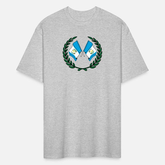 Flags Guatemala in laurel wreath
