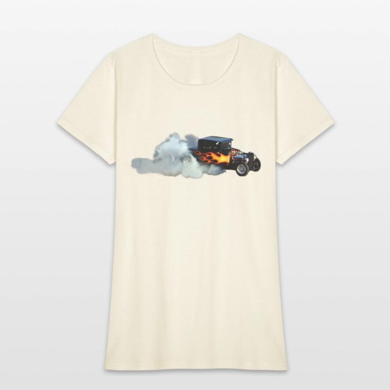 FLAME DESIGN SMOKING DRAG CAR