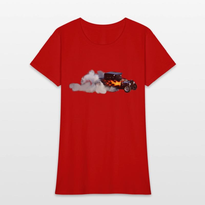 FLAME DESIGN SMOKING DRAG CAR