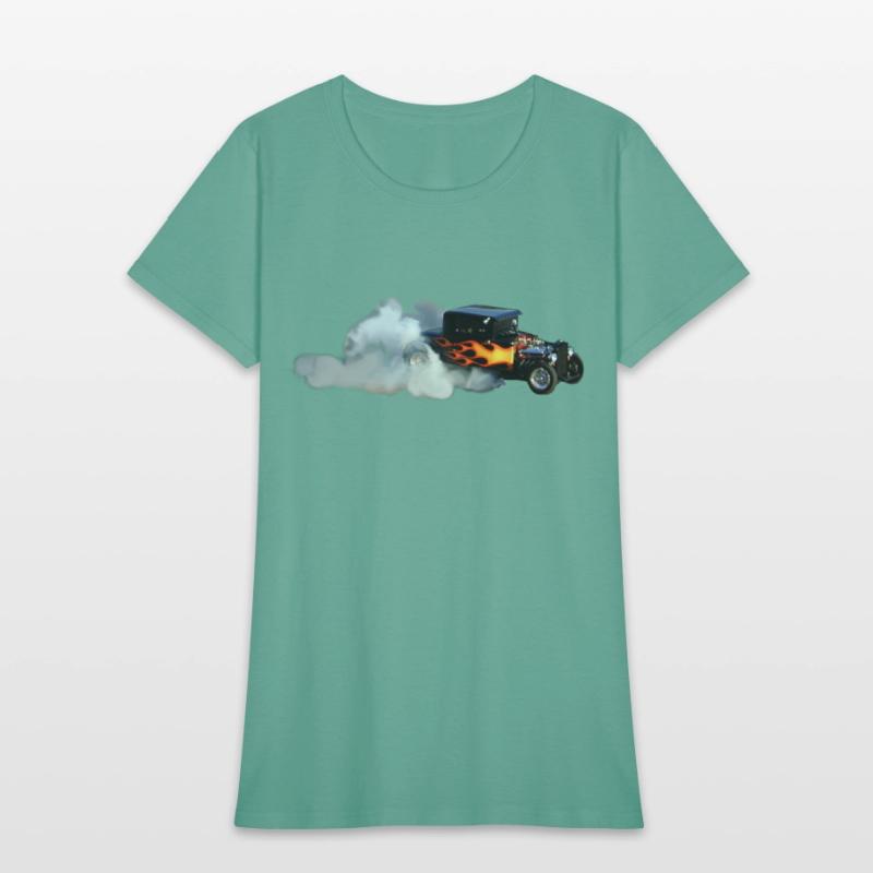 FLAME DESIGN SMOKING DRAG CAR