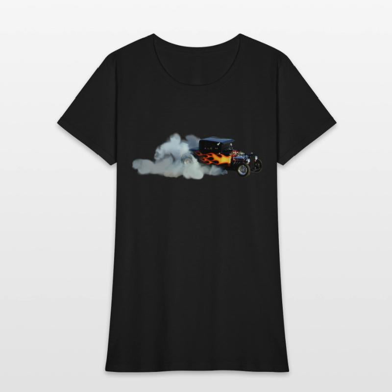 FLAME DESIGN SMOKING DRAG CAR