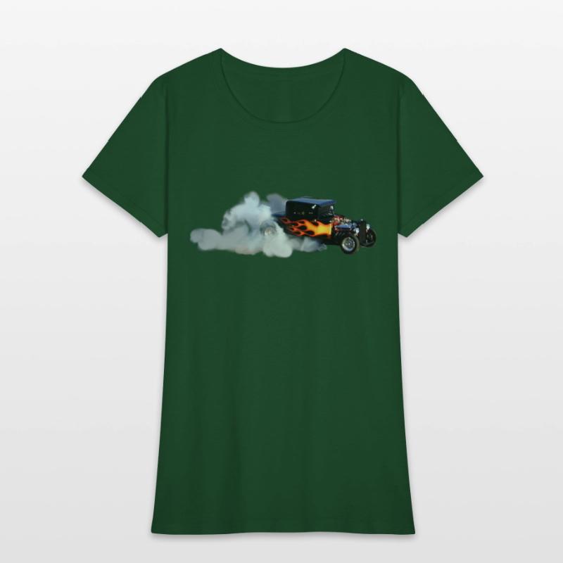 FLAME DESIGN SMOKING DRAG CAR