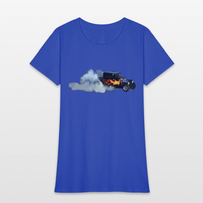 FLAME DESIGN SMOKING DRAG CAR