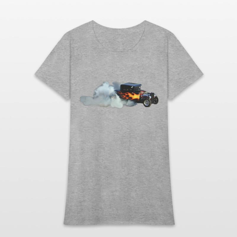 FLAME DESIGN SMOKING DRAG CAR