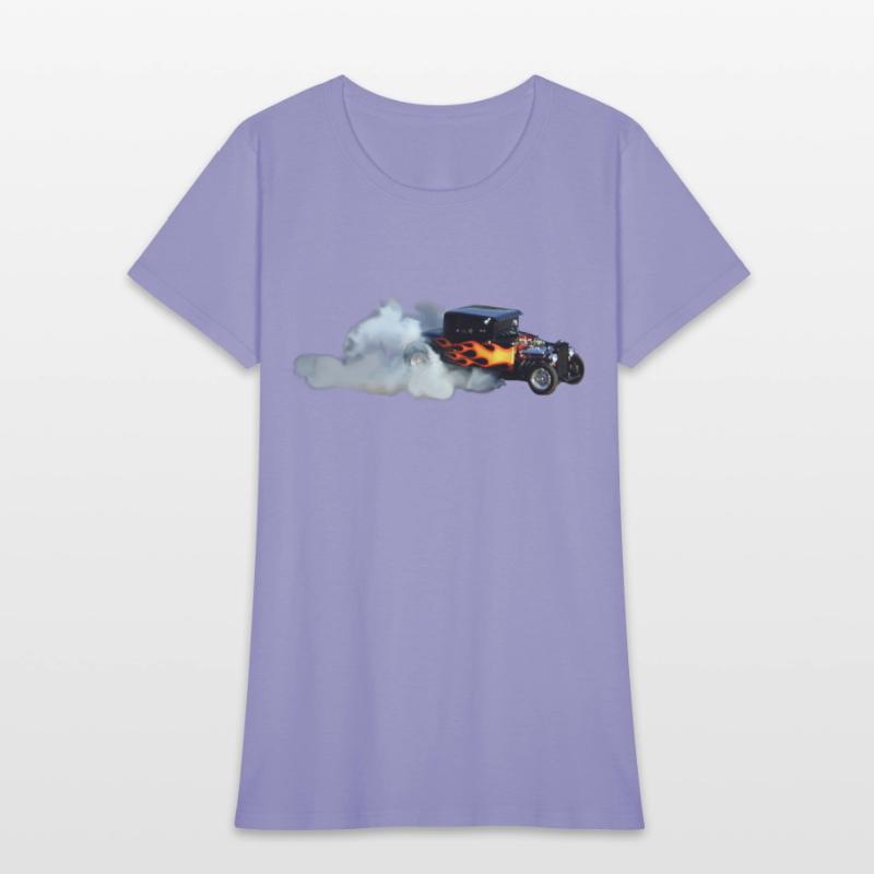 FLAME DESIGN SMOKING DRAG CAR