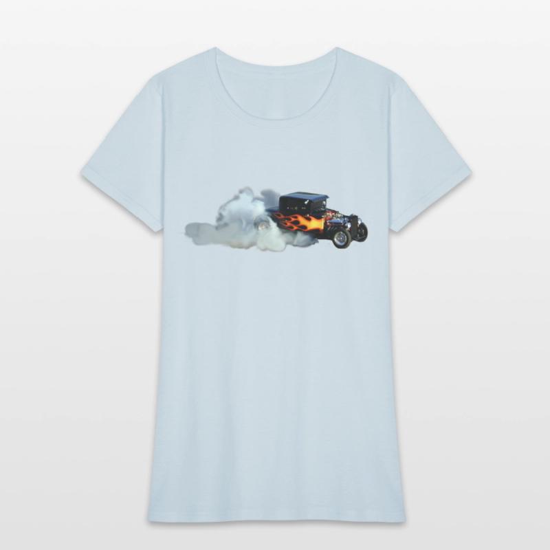 FLAME DESIGN SMOKING DRAG CAR