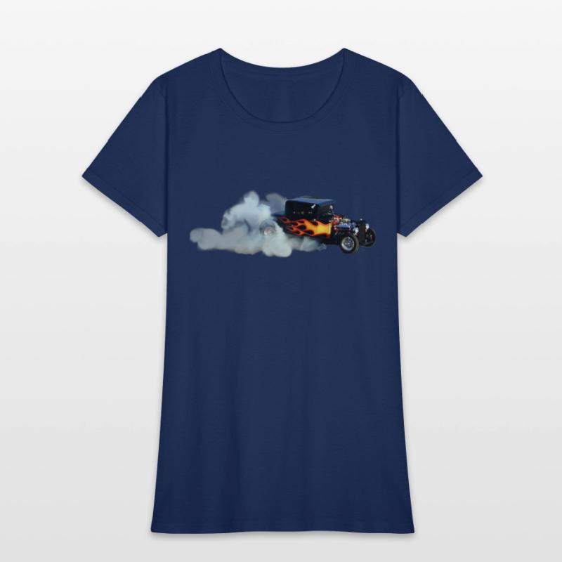FLAME DESIGN SMOKING DRAG CAR