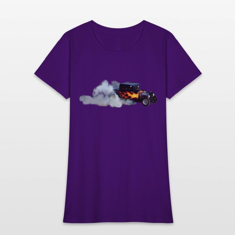 FLAME DESIGN SMOKING DRAG CAR