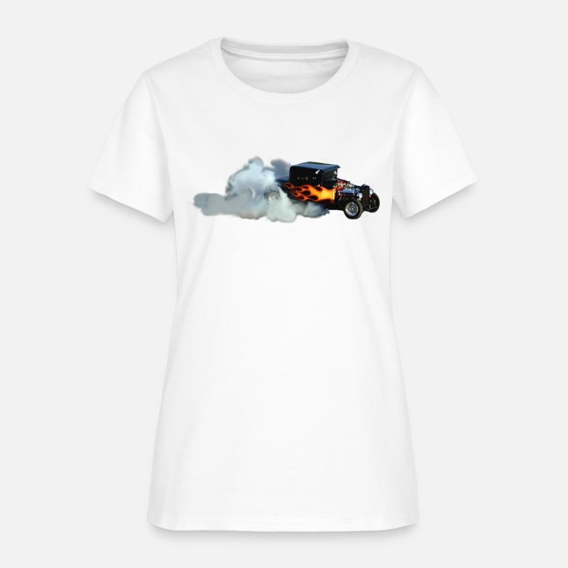 FLAME DESIGN SMOKING DRAG CAR
