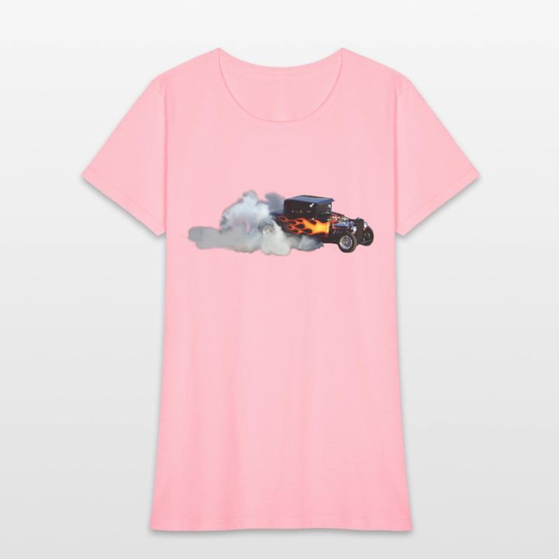 FLAME DESIGN SMOKING DRAG CAR