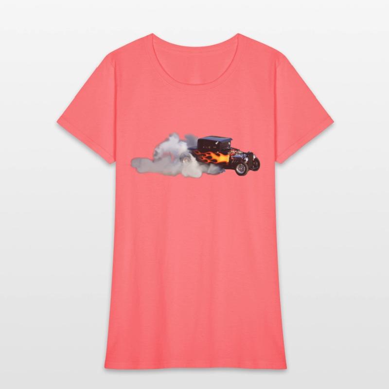 FLAME DESIGN SMOKING DRAG CAR