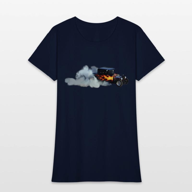 FLAME DESIGN SMOKING DRAG CAR