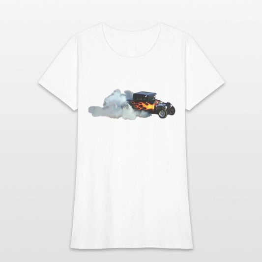 FLAME DESIGN SMOKING DRAG CAR