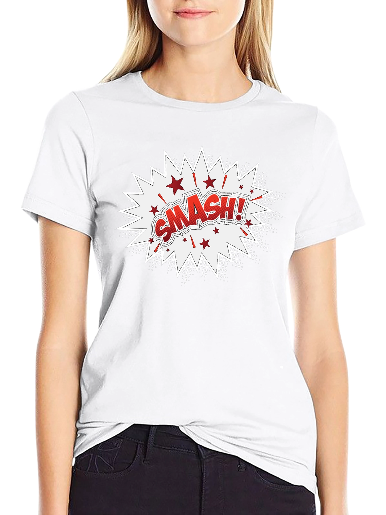 Smash! Graphic Print Black T-Shirt