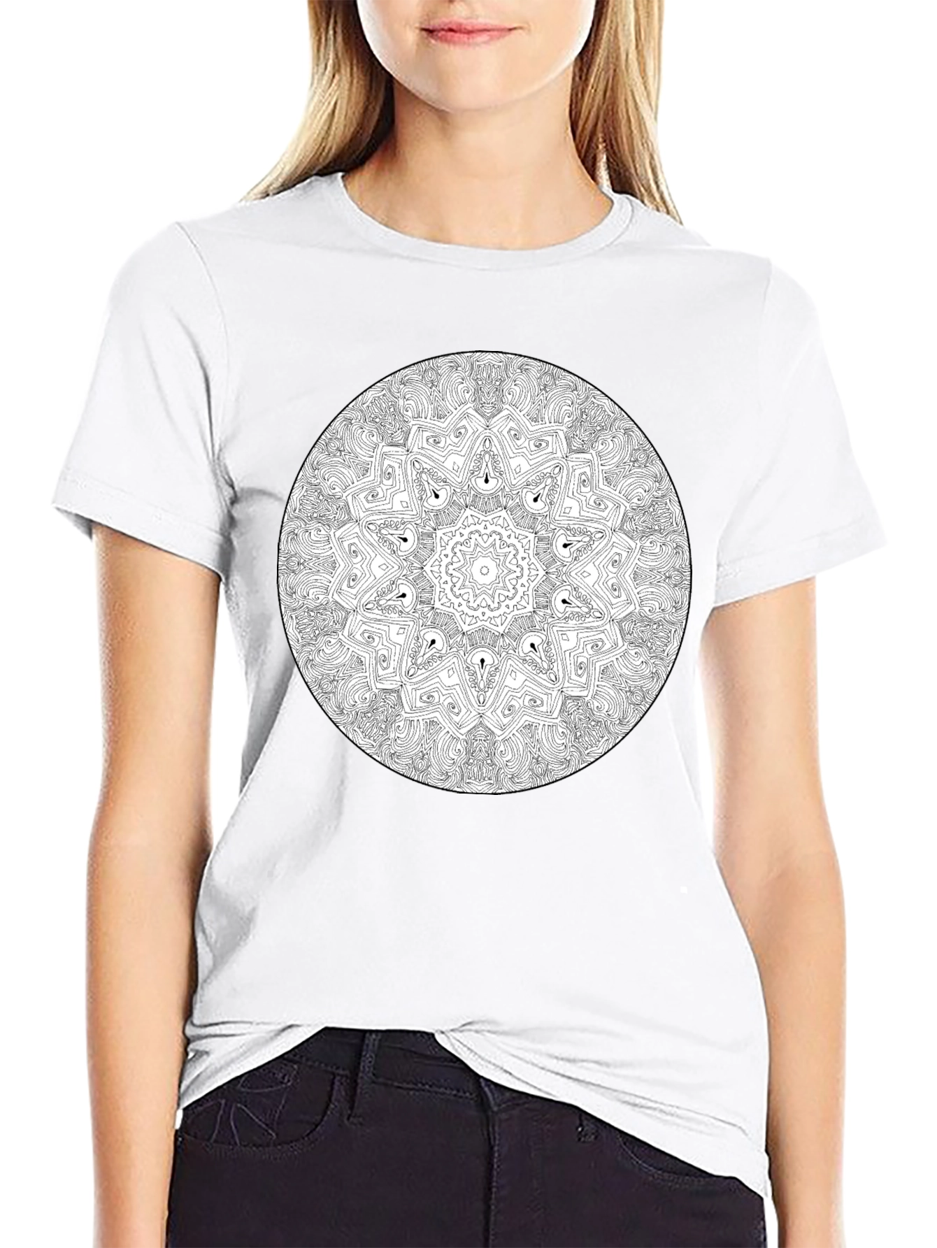 Mandala Design Black T-Shirt - Unisex