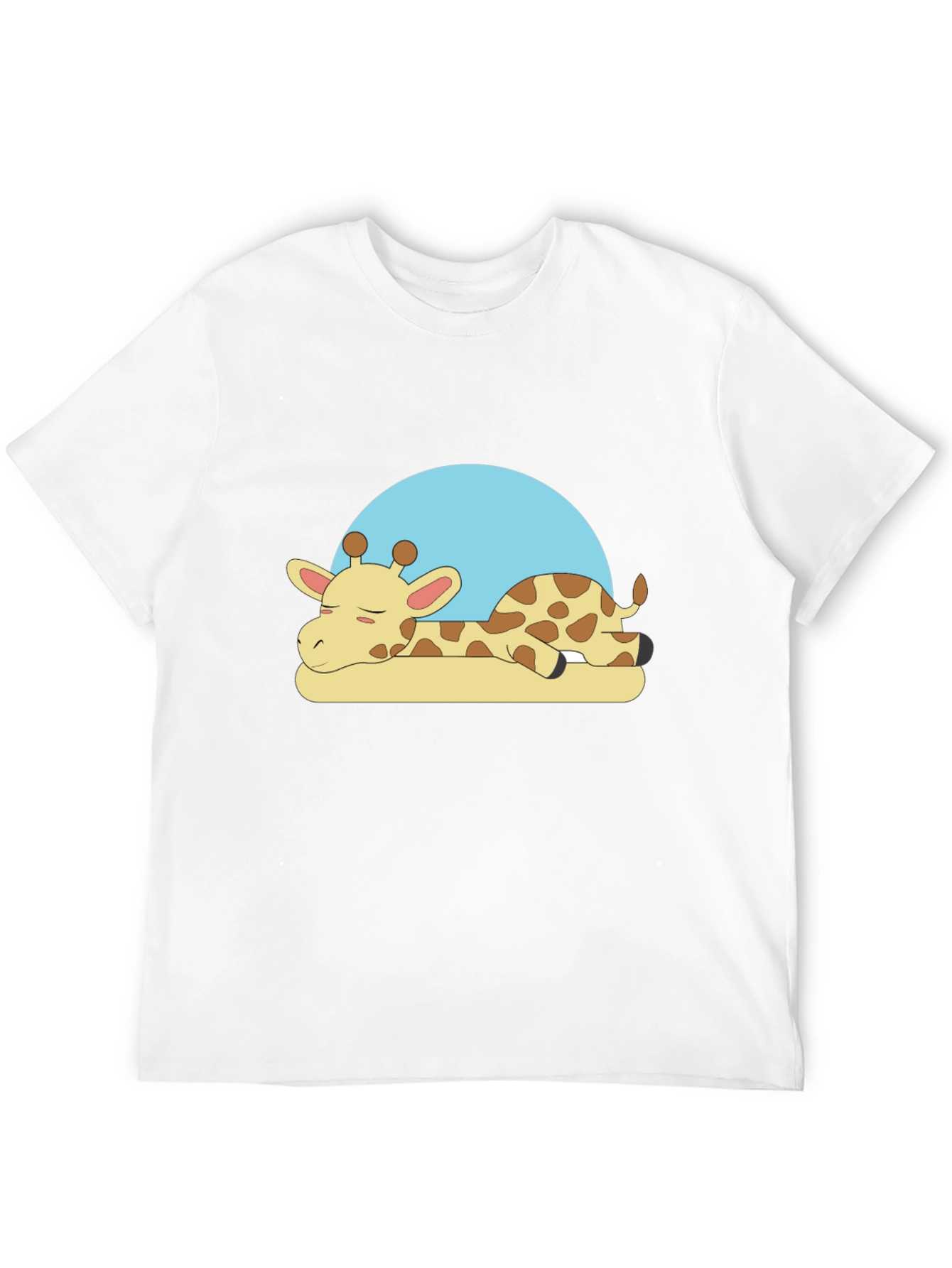Sleeping Giraffe Graphic Tee - Black Cotton Comfort