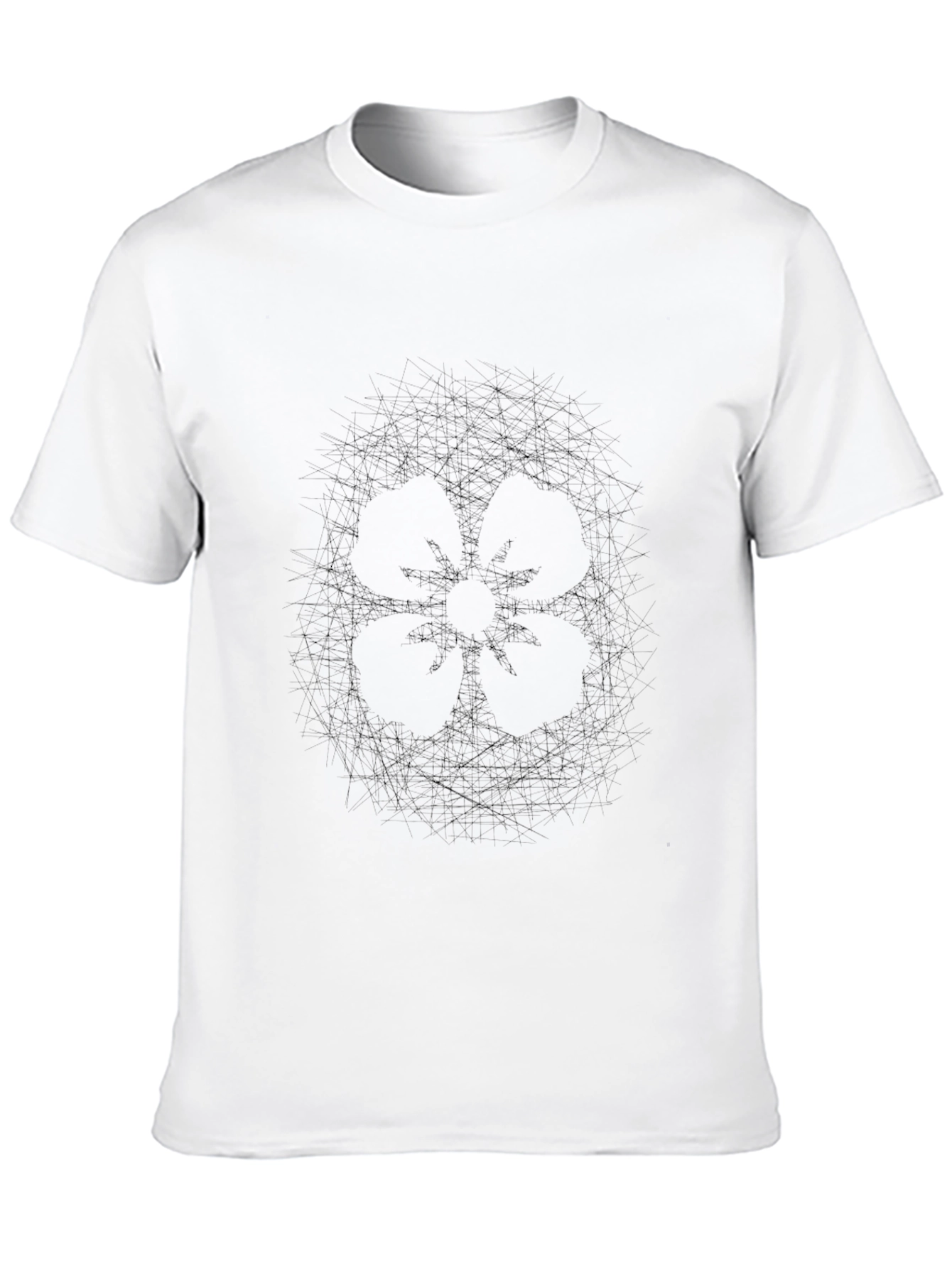 Abstract Floral Graphic Print Black T-Shirt