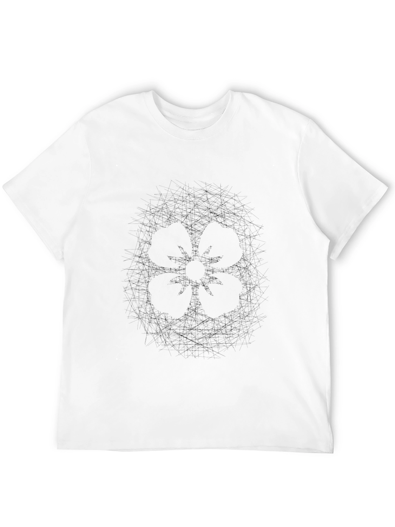 Abstract Floral Graphic Print Black T-Shirt