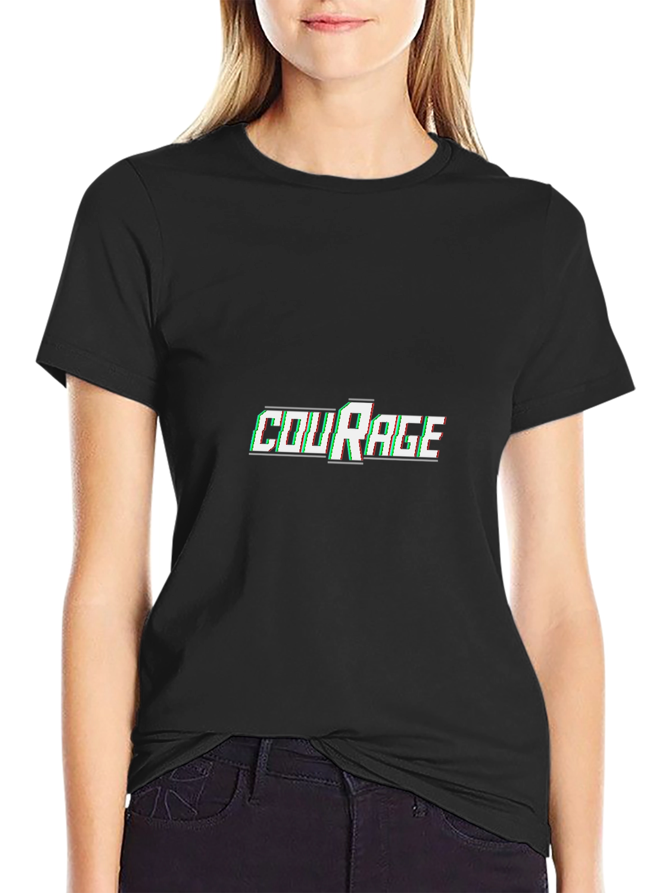 Courage Graphic Tee - Black Short Sleeve T-Shirt