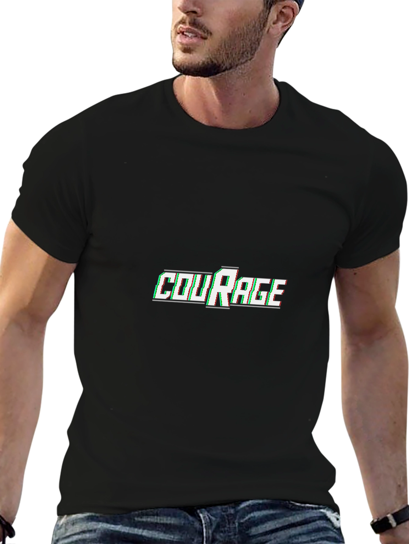 Courage Graphic Tee - Black Short Sleeve T-Shirt