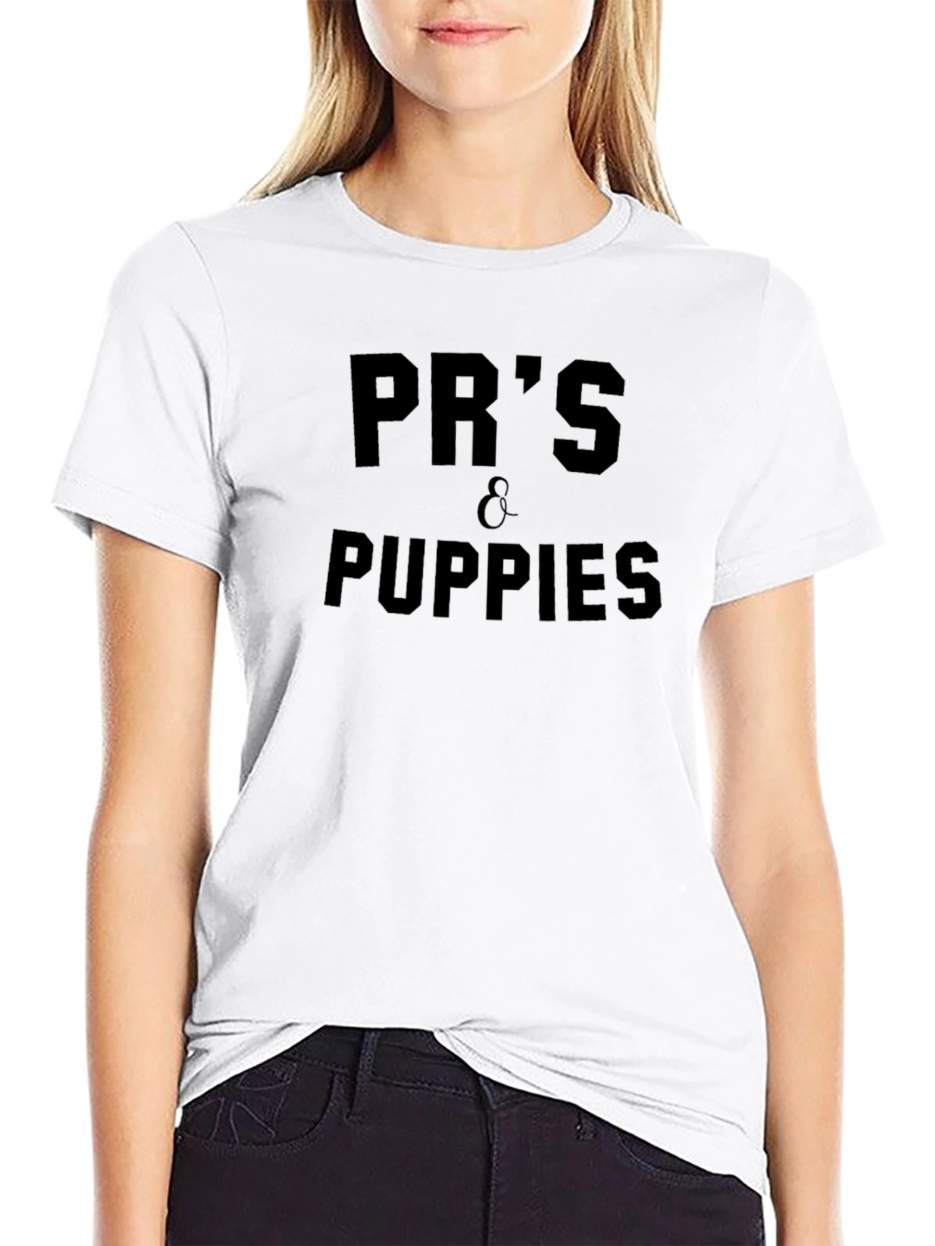 PRs & Puppies Black Graphic Tee