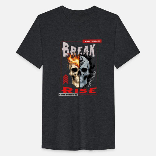 "Forged to Rise – Skull Flame Power Quote"