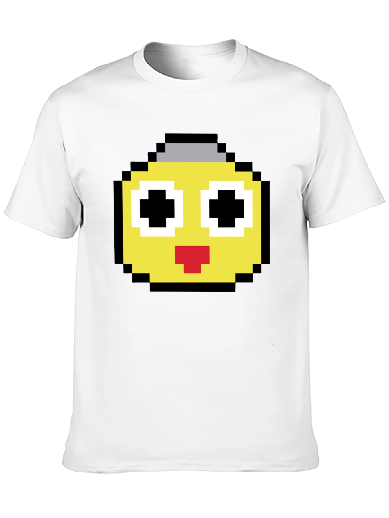 Pixel Art Emoji Black T-Shirt