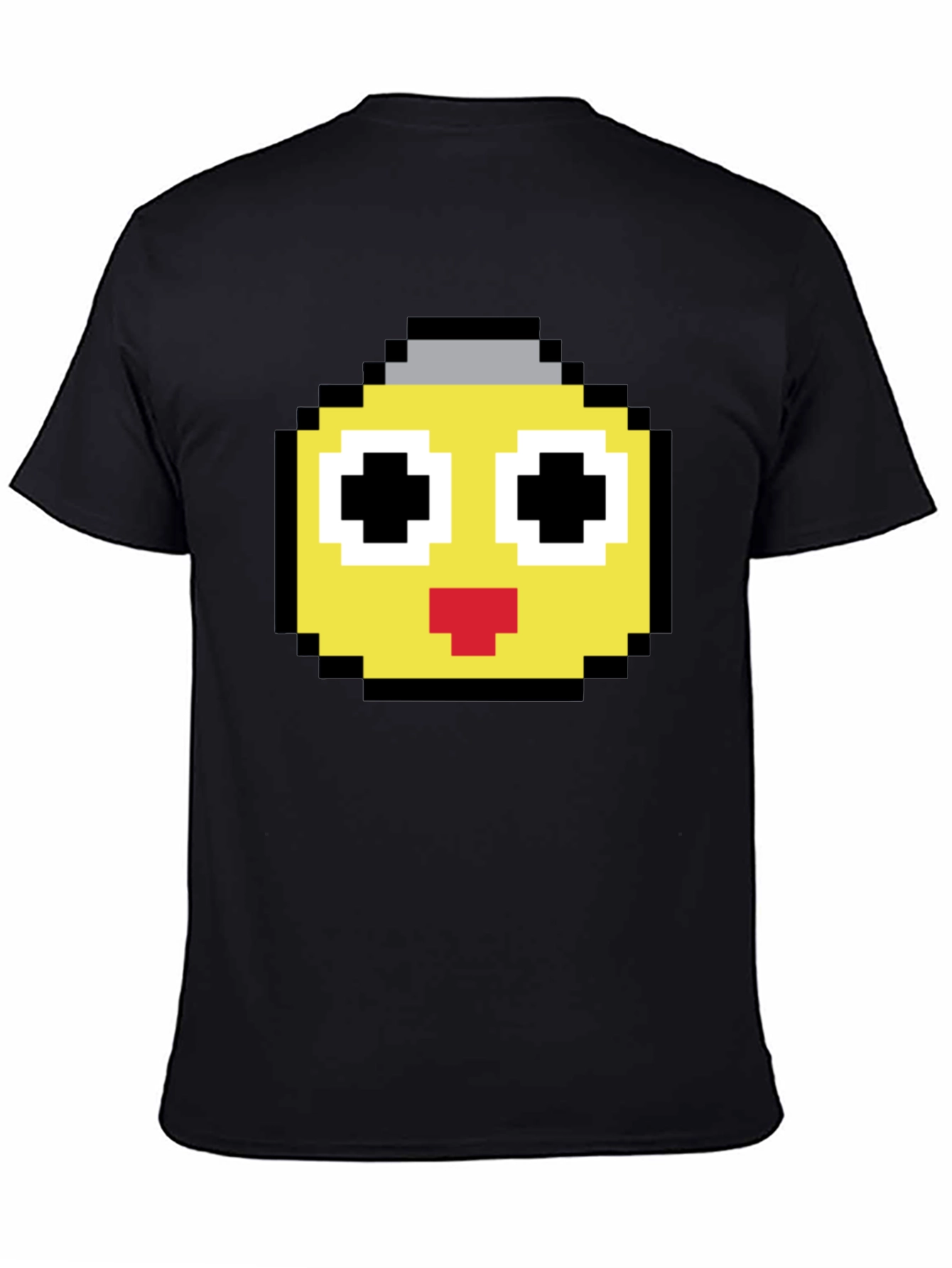 Pixel Art Emoji Black T-Shirt