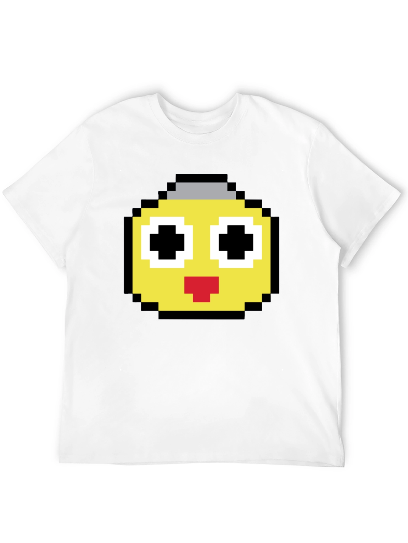Pixel Art Emoji Black T-Shirt