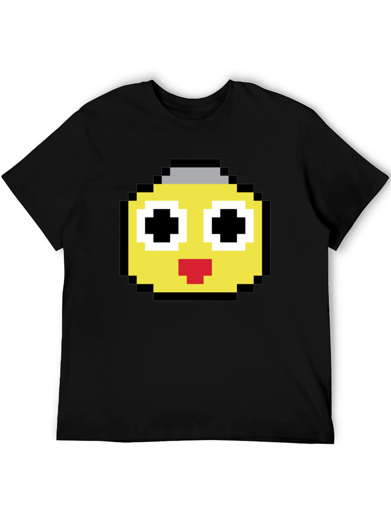 Pixel Art Emoji Black T-Shirt