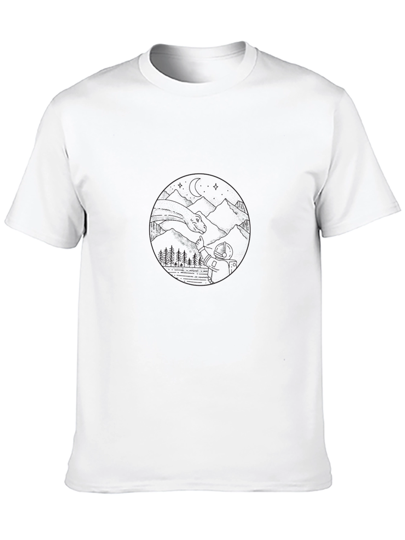 Mens Black Graphic Tee - Mountain Landscape