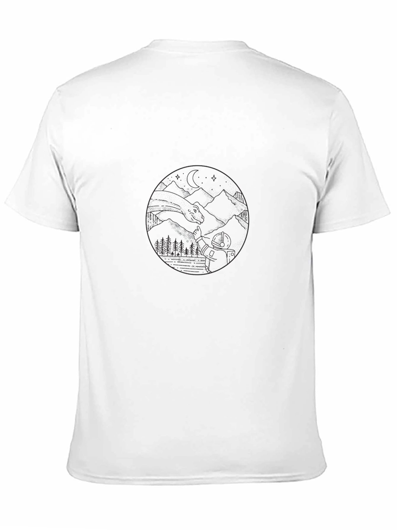 Mens Black Graphic Tee - Mountain Landscape