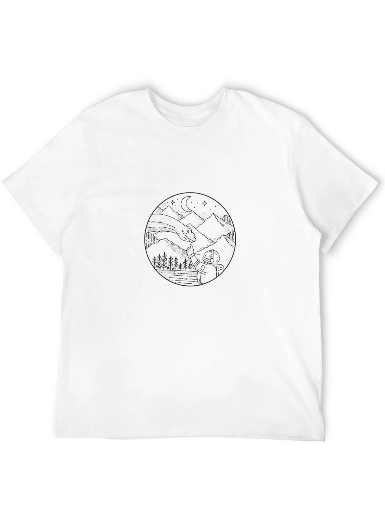 Mens Black Graphic Tee - Mountain Landscape