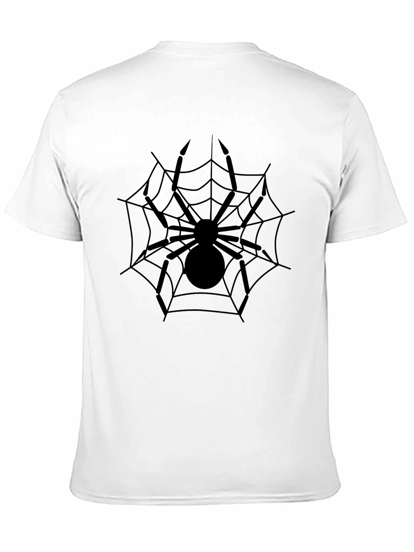 Spider Web Graphic Tee - Black Cotton Casual Top