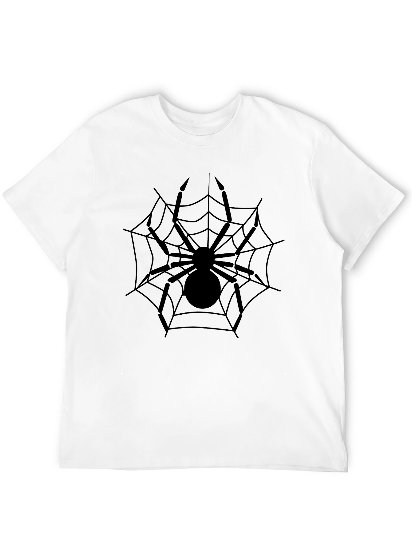 Spider Web Graphic Tee - Black Cotton Casual Top